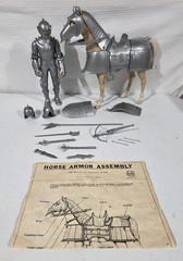 marx sir stuart silver knight and Valor Horse Set With Manual And Box Sold As Is