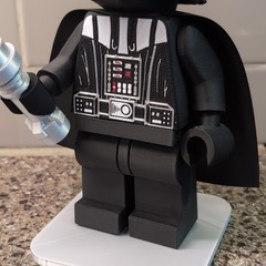 Star Wars Darth Vader Action Figure Black w/ Red Lightsaber Helmet Stand
