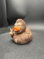 Bigfoot Ducky Figurine Giving The Peace Sign! 3” Tall And Ready For Your Jeep!