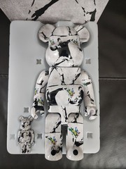 Medicom Bearbrick FLOWER BOMBER 100% & 400% Banksy Graffiti US SELLER BE@RBRICK