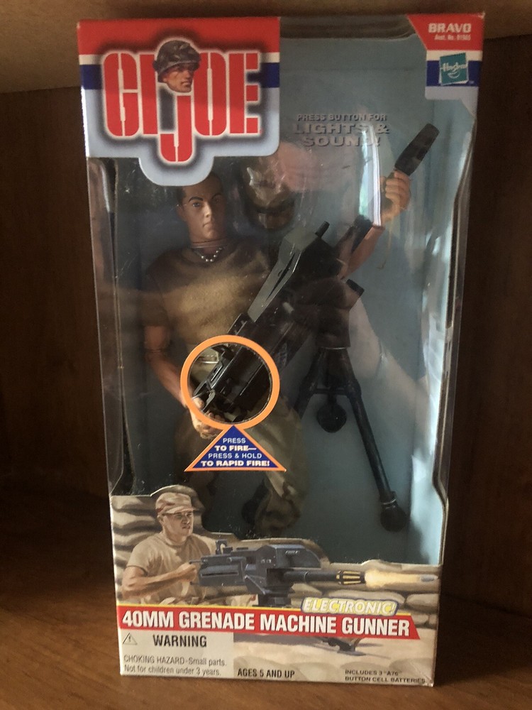2000 GI Joe 40MM Grenade Machine Gunner 12″ Action Figure Hasbro NIB!