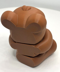 Cute 3D Printed Flexible Teddy Bear with Heart “Honey” – Valentine’s Day Gift