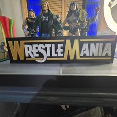 WWE Mattel Large 12 X 3 White/Gold WrestleMania Logo Accessory