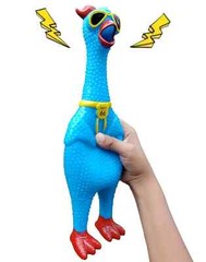 Set of 3 Rubber Chicken Toys – Squeaky fun screaming 12.5 inch – Fun design