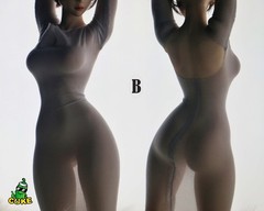 1/6 Female Ultra-thin Elasticity Sexy Hip Hugging Jumpsuit Skirt For 12″Figure