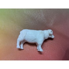Ubranded hard PVC plastic albino white red eyes ram farm animal mini under 2 in