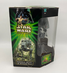 Star Wars Power of The Jedi Imperial AT-ST & Speeder Bike Hasbro 2001 Sealed