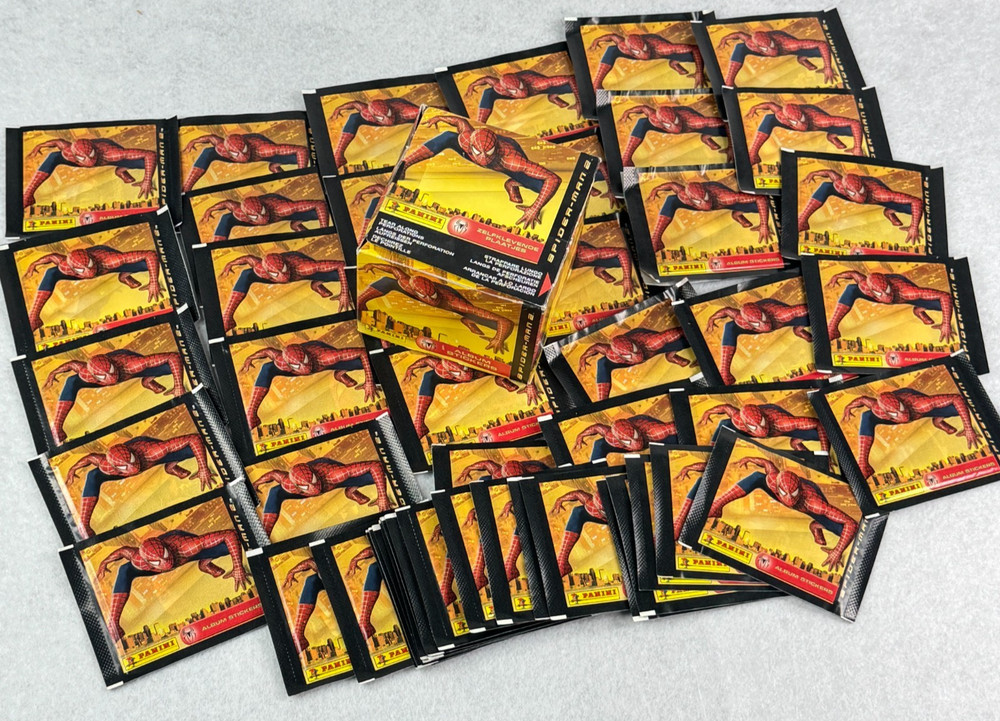 49x Vintage 2004 Spider-Man Packet of Panini Album Stickers Movie Marvel Comics
