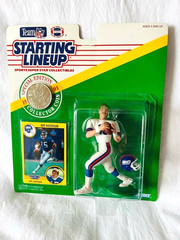 Starting Lineup NEW 1991 Jeff Hostetler NY Giants with CLEAR SLU PROTECTOR CASE