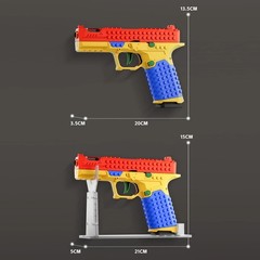 Building Block Pistol Shell Ejecting Continuous Firing Soft Bullet Toy Gun Gift