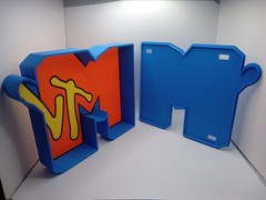 Retro 1980s style MTV Music TV Mtv lightbox sign retro logo light box