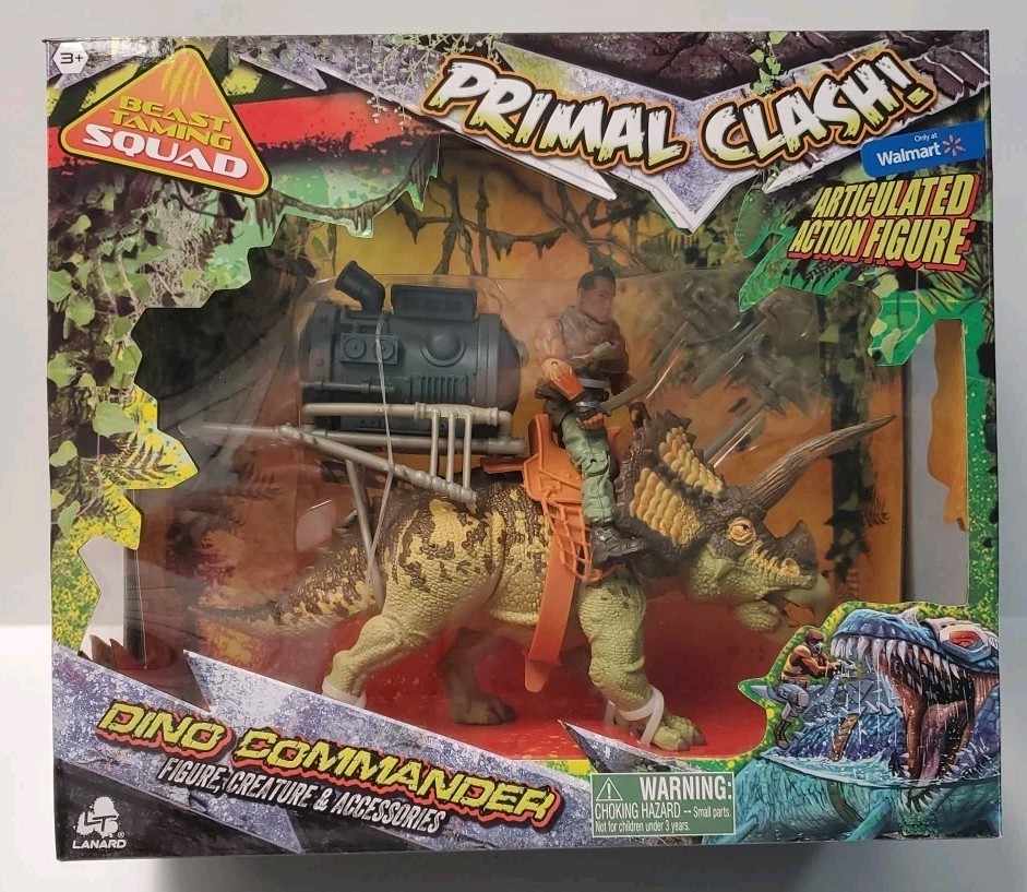 Lanard Primal Clash Beast Taming Triceratops Dino Commander Figure Walmart New