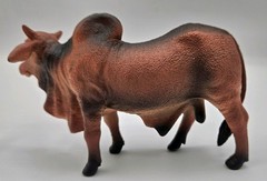 Brown Zebu Bull Figure Toy Gift Child Plastic Figura Toro Cebu Regalo Plástico