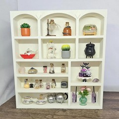 Miniature Wall/Tabletop White Display Shelf MiniVerse, MiniBrand, Trinkets 1:6