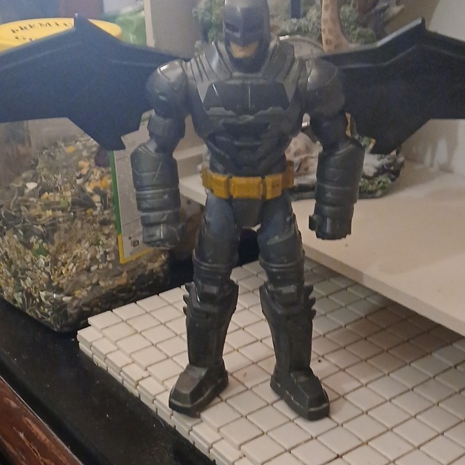DC Comics Batman Action Figure Black Yellow Gray Adjustable Wings