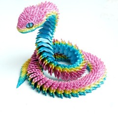 19inch 3D Printed Snake Model,Articulated Animals figure,Fidget Toys Home Decor