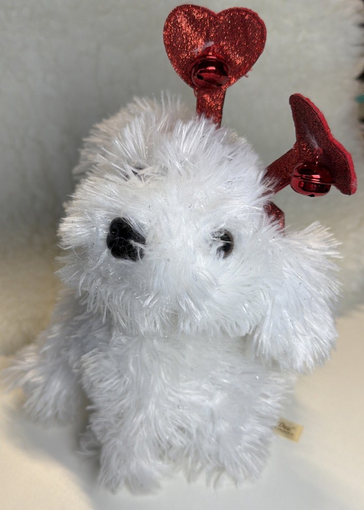 Dan Dee Puppy Dog White Red Hearts Animated & Sings You’re The One That I Want