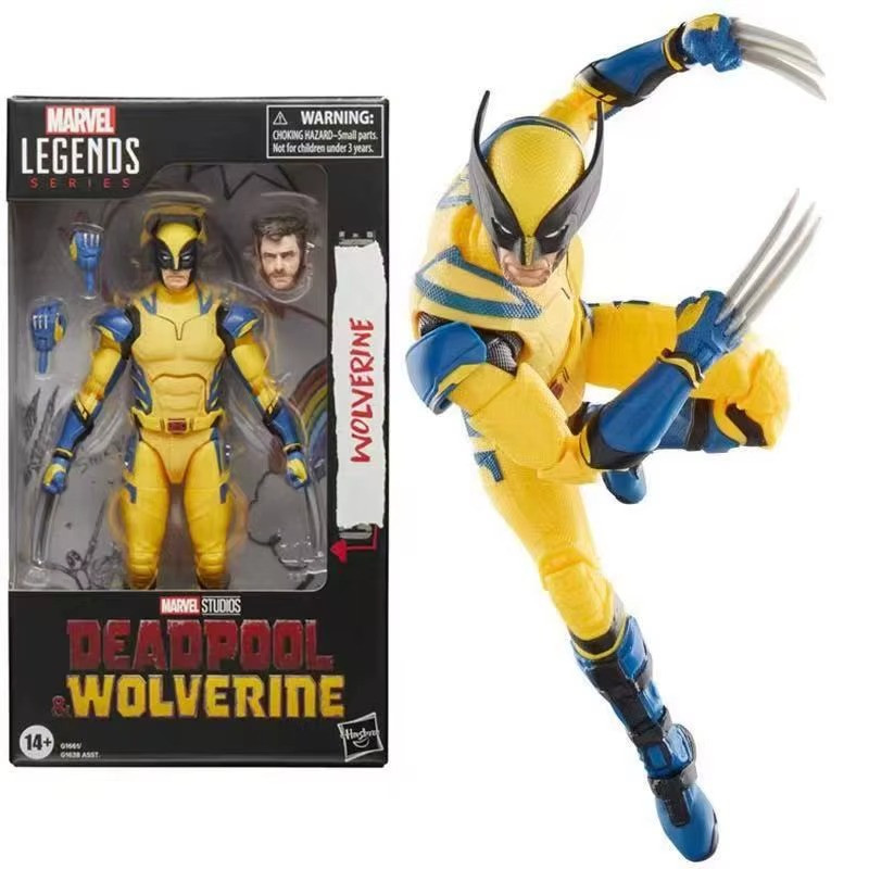 With Box Marvel Legend Wolverine 6 Inch Yellow Suit Deadpool Action Figure Toy