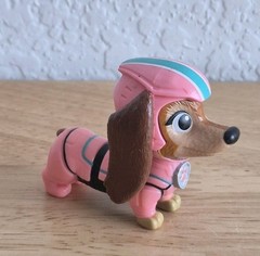 Paw Patrol The Movie Liberty Dachshund Figure Dog Pup 2″ Pink Blue
