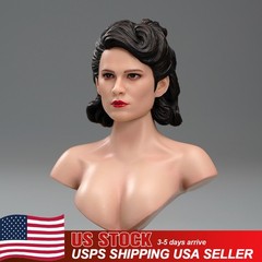US 1/6 Female Head Sculpt Peggy Carter Carved Fit 12in Action Figure Body Model