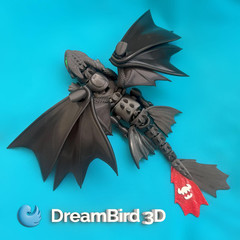 Flexible dragon “Toothless” – a moving toy for children and adults Medium
