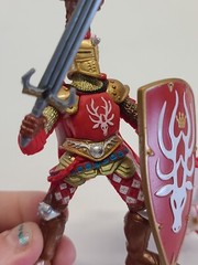 Papo Medieval Knight Action Figure Fantasy Cavalry Horse Stag Deer Red Gold