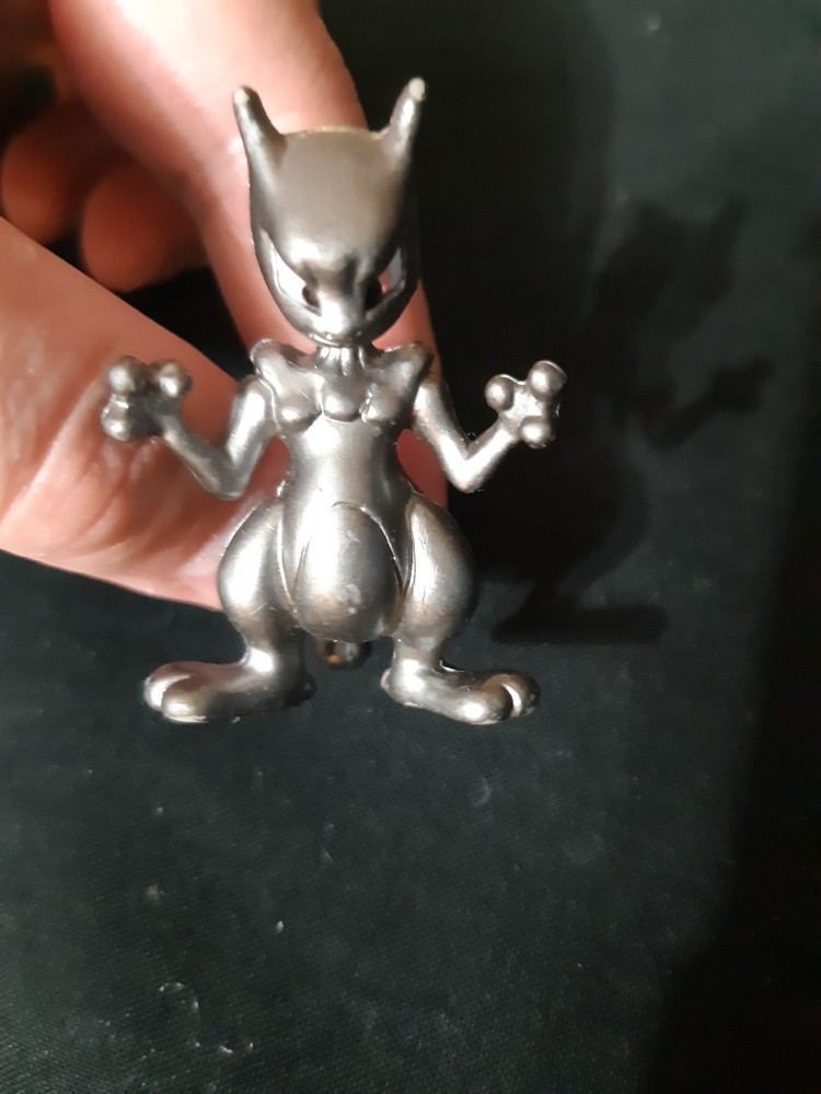 Vintage Tomy Pokemon Silver Metallic Mewtwo Figure