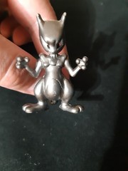 Vintage Tomy Pokemon Silver Metallic Mewtwo Figure