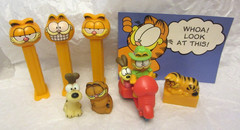 VTG LOT GARFIELD & ODIE Pencil Sharpener, Figures, On Scooter, 3 Dispenser, PAWS