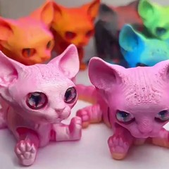 3D Printed Siamese Cat Movable Joint Fidget Toy Stress Relief Decompression