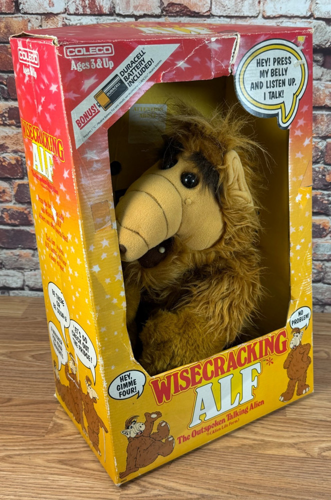 Coleco 1987 Vintage Wisecracking Alf Talking Doll Plush with Box – Working