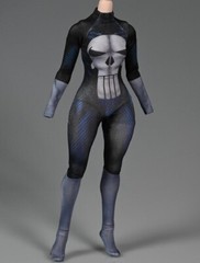 1/6 punisher tight body suit for 12″ female figure hot toys Phicen worldbox❶USA❶