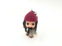 Japan Cute Kewpie Jack Sparrow Costume Mini Figure Keychain Toy Doll Kids