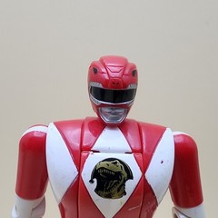 POWER RANGERS MMPR Flip-Heads Lot of 5 RED BLACK BLUE Complete & GREEN PINK Near