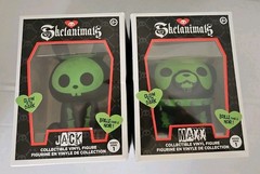 Lot Of 2 Skelanimals Glow In The Dark Jack and Maxx Collectible Vinyl Figures