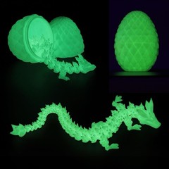 3D Printed Dragon in Egg, 12” Full Articulated Crystal Dragon Figure Decor