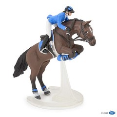 Papo Jumping Horse With Riding Girl – Hand Painted Figurine – Heirloom Quality