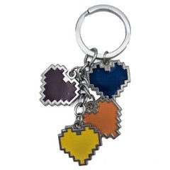 HEARTS Undertale 1 in. 4 Pcs. Key Chain Set (Video Games KeyChain Charm Pendant)