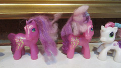 Hasbro My Little Pony Lot of Six (6) Ponies with Molded Tails Brushable Manes