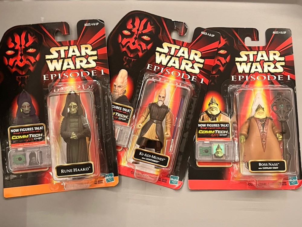 3PC Lot Hasbro Star Wars Episode 1 CommTech Collection 2&3 Action Figures SEALED
