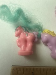 Vintage My Little Pony Ponytail Petite Ponies Lot Of 3 Pink Purple Blue