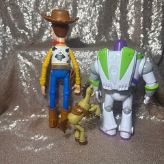Disney Pixar Toy Story Bundle Woody Buzz Bullseye Books Lunch Bag & Toy Figures
