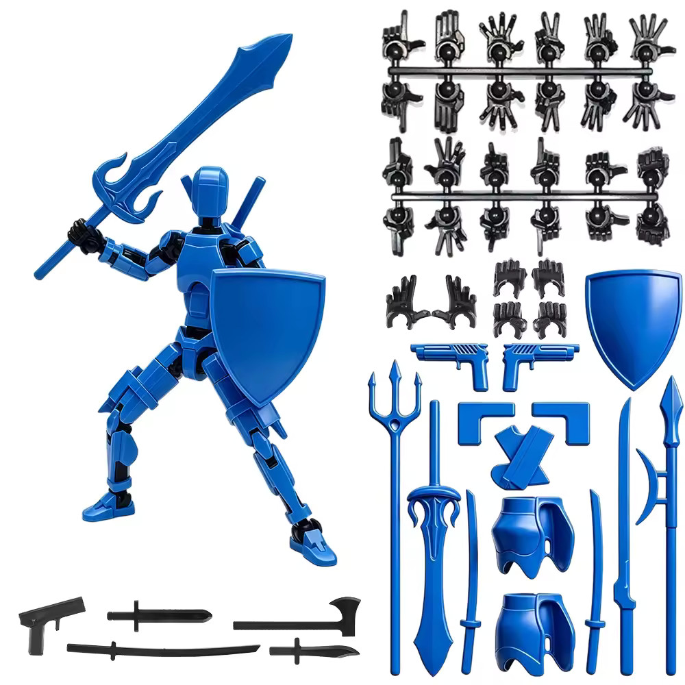 blue Assembly Magnetic 3D Printed Dummy T13 DIY Multi-jointed Man and Woman