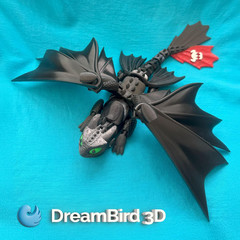 Flexible dragon “Toothless” – a moving toy for children and adults Medium