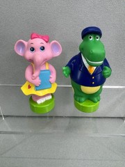 Baby Genius Learn & Grow Pink Elephant Crocodile Figure 3.25” Plastic Toy VTG