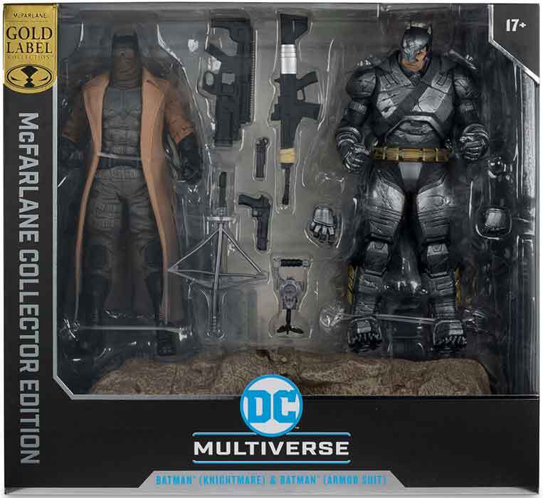 DC Multiverse v Superman 7″Figure 2-Pack Batman Knightmare & Armor Gold Label