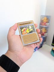 Pikachu Illustrator Metal Gold Custom Display Card Japanese Textured.
