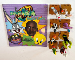Lot of 8 Space Jam Official Puzzle Figures PLUS Vintage Space Jam Mask Book-1996