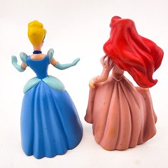 Disney princess Dolls Figures Lot Of 6 Pvc Plastic Cake Topper Dolls Belle Mulan