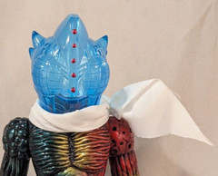 Realhead Bootlegman Clear Blue Sofubi Figure Green Red Gold Silver Paint